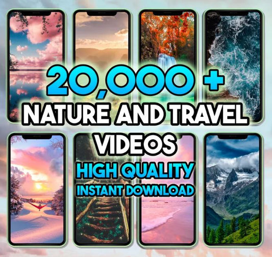 20,000+ Nature Aesthetic Videos, Motion Green Screen Backgrounds, Travel, Sky, Drone shot, Faceless Video, TikTok IG Reels Yt Shorts MRR PLR